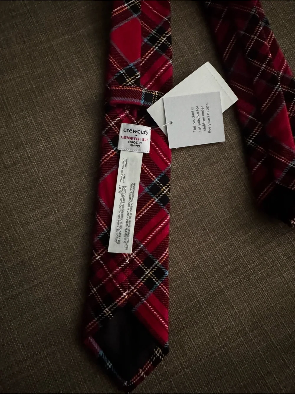 J. Crew Crewcuts Boy’s Red Plaid Tie